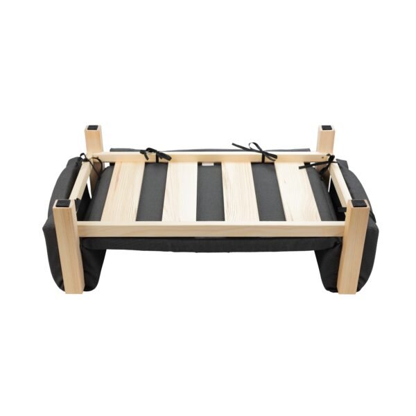 13 Modern Wooden Elevated Pet Bed with Cushioned Backrest for Dogs Cats
