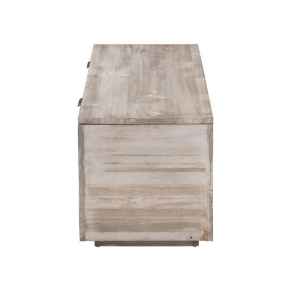 Wood Storage Trunk with Hinged Lid Modern Farmhouse Bench Chest