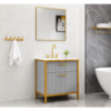 14 Luxury Modern PVC Bathroom Vanity Cabinet with Organized Drawer Storage