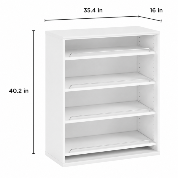 36-Inch Open Shelf Closet Tower with Adjustable Reversible Shelves