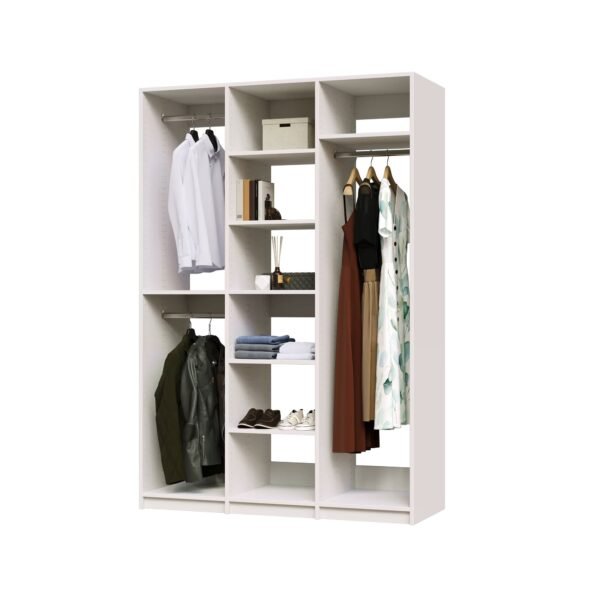 Basic Wardrobe Closet System with Hanging and Shelf Storage