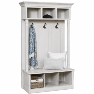 Hillcrest Hall Set with Storage Cubbies, Hooks and Bench
