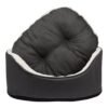 17 Oval Dog Bed Dark Grey with Soft Berber Lining Removable Cushion
