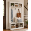 Hillcrest Hall Set with Storage Cubbies, Hooks and Bench