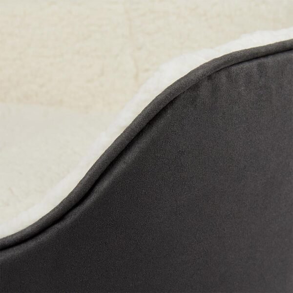18 Oval Dog Bed Dark Grey with Soft Berber Lining Removable Cushion