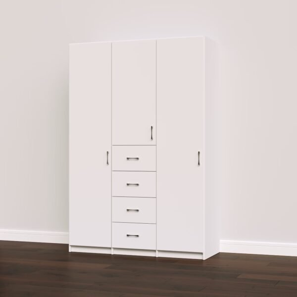 Classic Wardrobe Closet System with Double Hanging, Shelves and Drawers