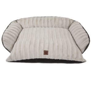 Rustic Luxury Couch Pet Bed with Plush Bolsters for Dogs
