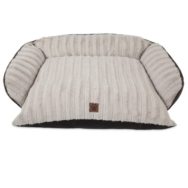 Rustic Luxury Couch Pet Bed with Plush Bolsters for Dogs