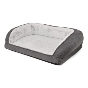 Large Chenille Dog Bed with High Density Foam and Plush