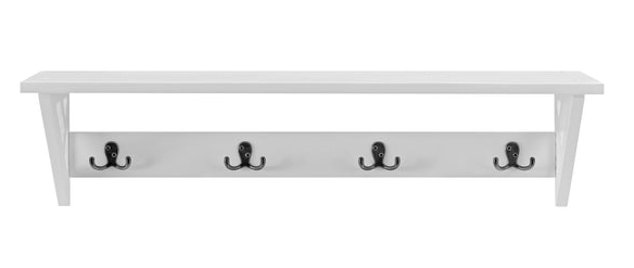 Coventry White Hall Tree with Storage Bench and Double Coat Hooks