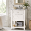 Modern White Floor Standing Bathroom Storage Cabinet with Lacquer Finish
