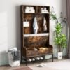 69-Inch Tall 4-in-1 Hall Tree with Shoe Storage and Bench