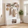 59-Inch 6-in-1 Hall Tree with Bench, Hooks and Shoe Storage