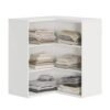 Corner Closet Tower with Adjustable Shelves and White Finish