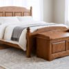 Rustic Solid Wood Storage Bench With Lift Top Seating