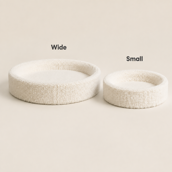 21 Modern Nesting Cat Bed with Sculpted Foam and Soft Shearling