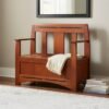 Solid Wood Entryway Bench With Storage And Armrests Design