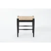 Woven Natural Fiber Accent Stool with Black Wooden Frame Seating