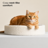 22 Modern Nesting Cat Bed with Sculpted Foam and Soft Shearling