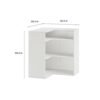 Corner Closet Tower with Adjustable Shelves and White Finish