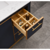 Modern Blue Bathroom Vanity Cabinet with Golden Legs and Storage