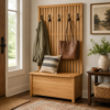 Bayville Hall Seat with Slatted Back and Hidden Storage