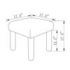 26 Rust Boucle Upholstered Square Stool Ottoman with Wooden Frame Seating