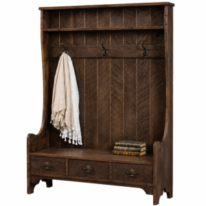 Bridget Hall Seat with Storage Drawers and Coat Hooks