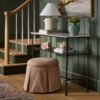 Round Upholstered Vanity Stool with Skirted Base Cushioned Accent Seating