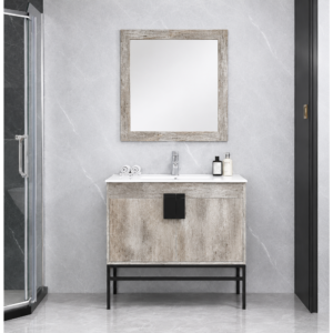 Modern Floor Standing Bathroom Vanity Cabinet with Durable Iron Legs