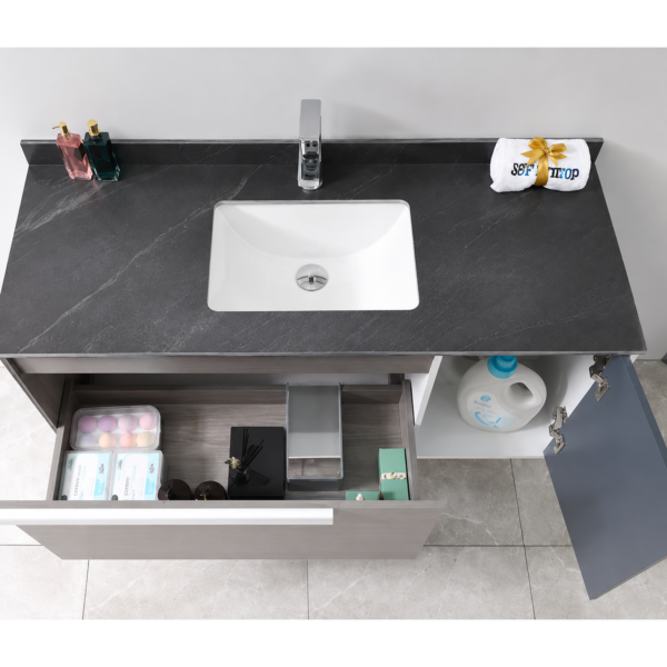 Modern Wall Hung Bathroom Vanity Cabinet with Space Saving Storage