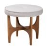 3 Round Upholstered Accent Stool with Wooden Frame and Padded Seat
