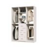 Classic Wardrobe Closet System with Double Hanging, Shelves and Drawers