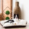 Rustic Luxury Couch Pet Bed with Plush Bolsters for Dogs