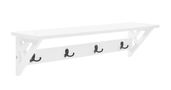 Coventry White Hall Tree with Storage Bench and Double Coat Hooks