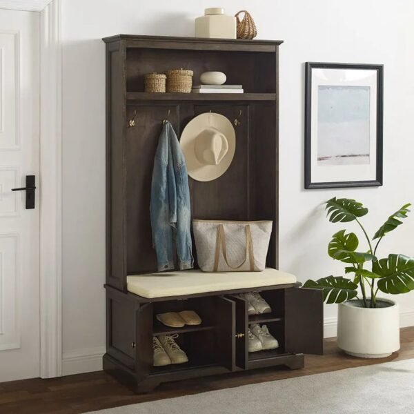 Holbrook Vintage Hall Tree with Storage Bench and Coat Hooks