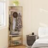 5-Tier Corner Hall Tree with Shoe Storage Bench and Coat Hooks