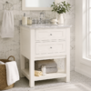 Modern White Floor Standing Bathroom Storage Cabinet with Lacquer Finish