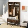 69-Inch Tall 4-in-1 Hall Tree with Shoe Storage and Bench