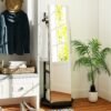 Coat Rack with Full-Length Mirror, Hooks, Shelves and Wheels