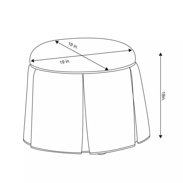 Round Upholstered Vanity Stool with Skirted Base Cushioned Accent Seating