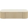 Modern Curved Storage Bench With Upholstered Seat And Cabinets