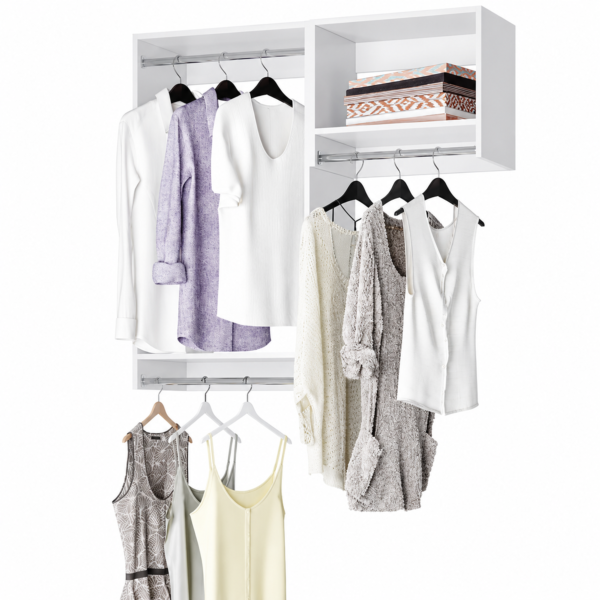 Value Compact Closet Kit with Double and Tall Hanging Storage