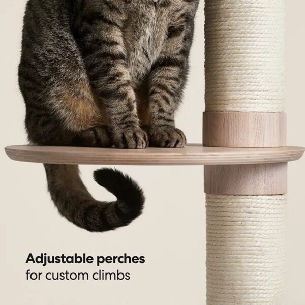 Modern Cat Tree with Three Adjustable Platforms and Sisal Scratching