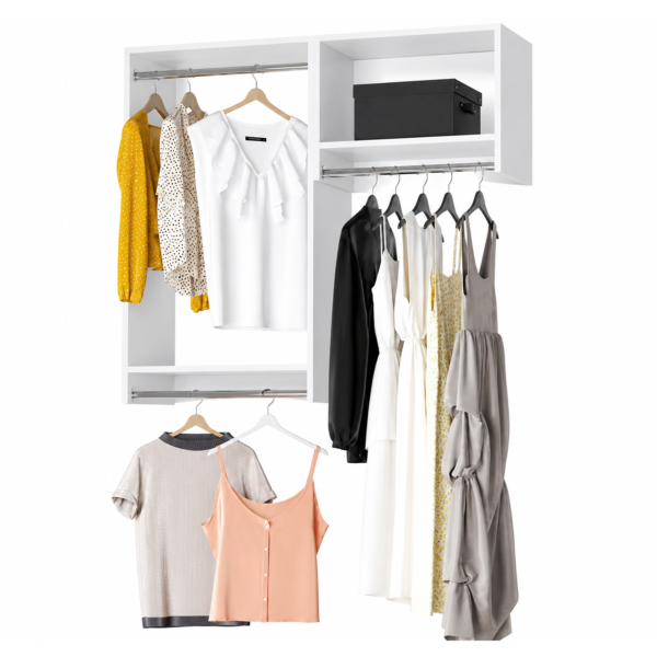Value Compact Closet Kit with Double and Tall Hanging Storage