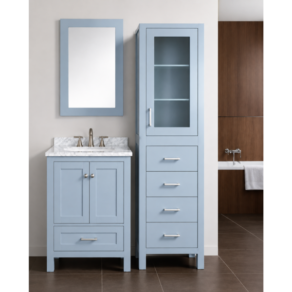 33 Contemporary Freestanding Bathroom Vanity Cabinet Set with Elegant Marble Top