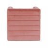 Pink Upholstered Accent Stool with Channel Tufted Modern Square Design