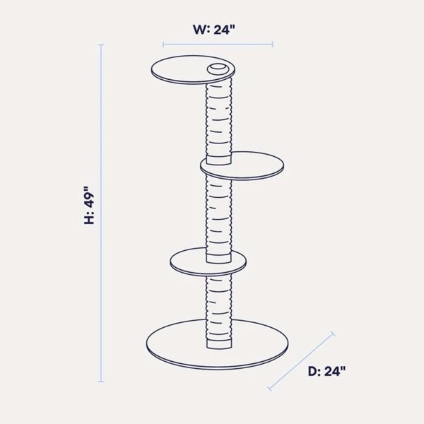 Modern Cat Tree with Three Adjustable Platforms and Sisal Scratching
