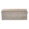Whitewashed Rattan Storage Bench With Lift Top Wicker Trunk Seating