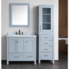 35 Contemporary Freestanding Bathroom Vanity Cabinet Set with Elegant Marble Top